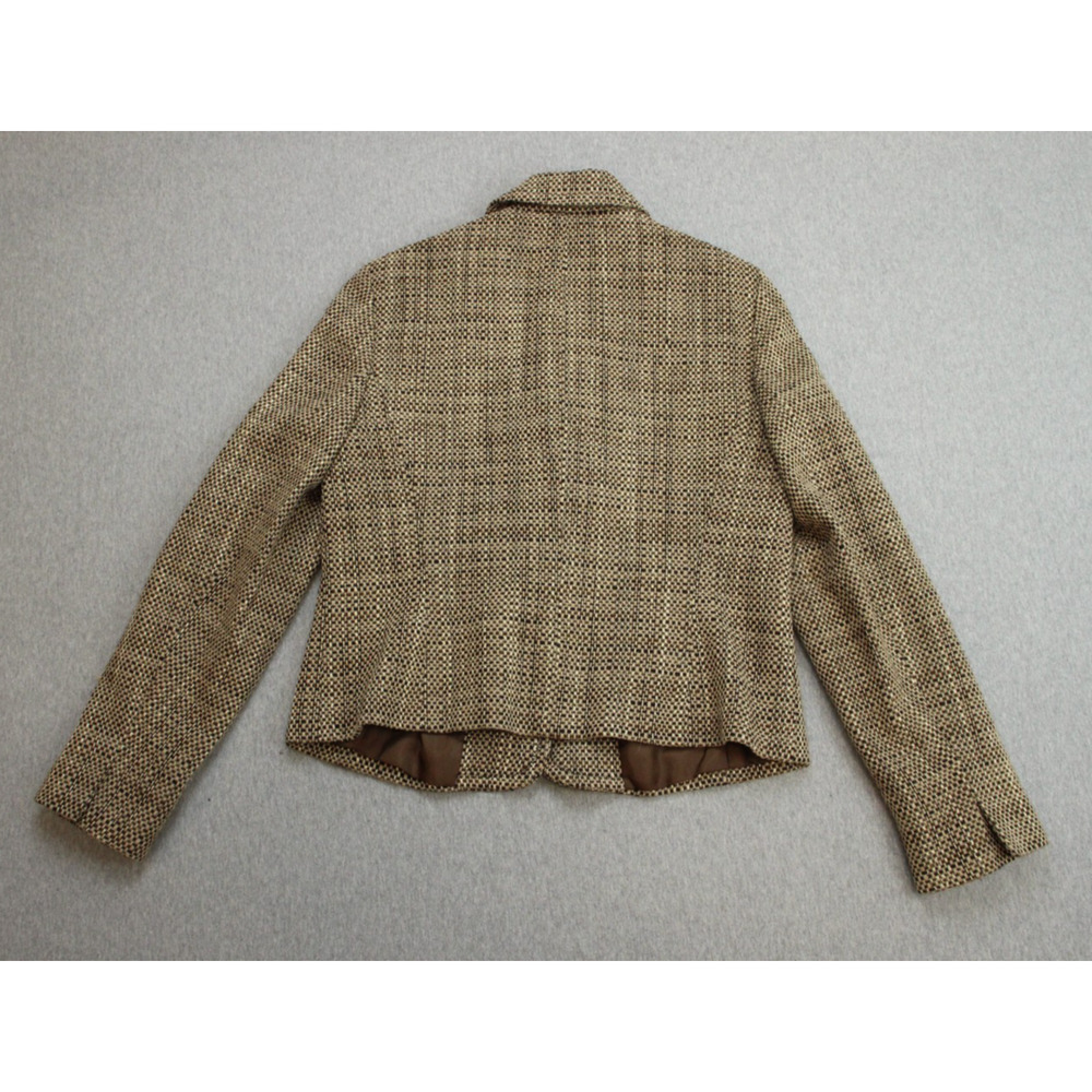 Talbots Blazer Womens Size 8 Brown 2 Button Front Wool Blend‎ Long Sleeve - Picture 2 of 13